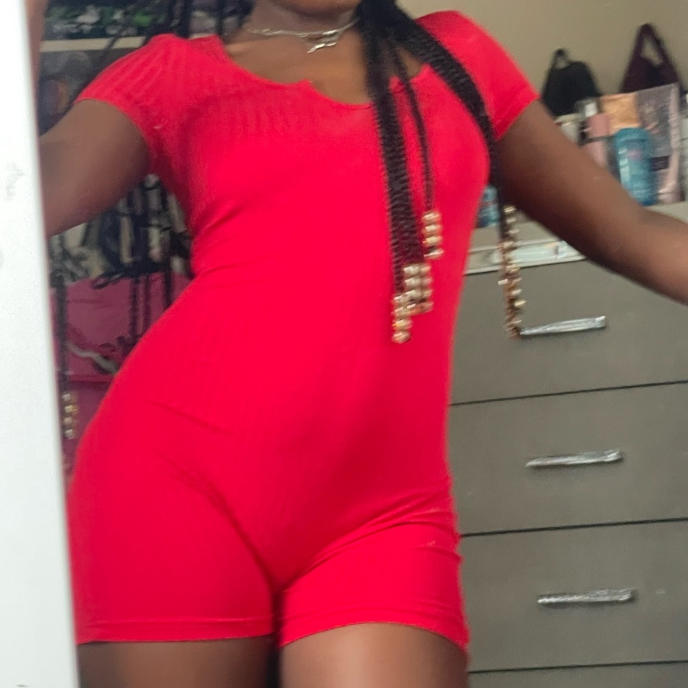Red Women's Romper